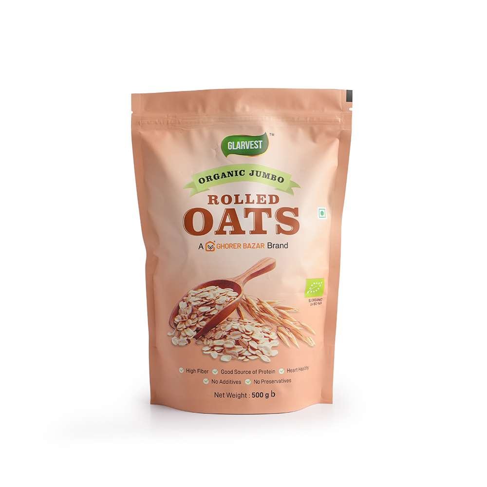 Organic Jumbo Rolled Oats 500gm Demo
